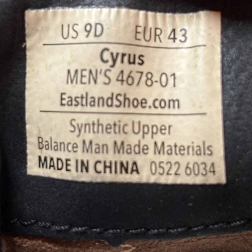 New Eastland Cyrus Men’s‎ Chelsea Boots Black Size 9D New With Box